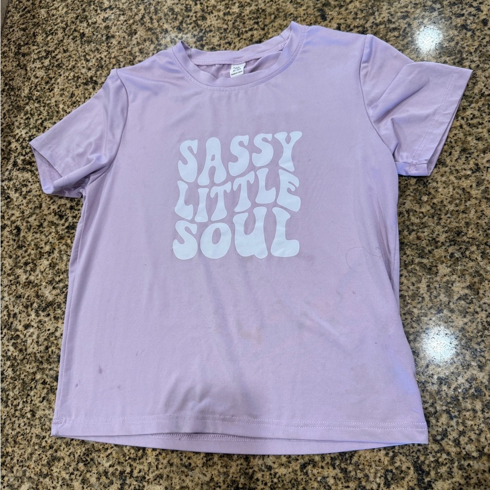 SHEIN Sassy Little‎ Soul Kids Lavender T-Shirt Size 11/12
